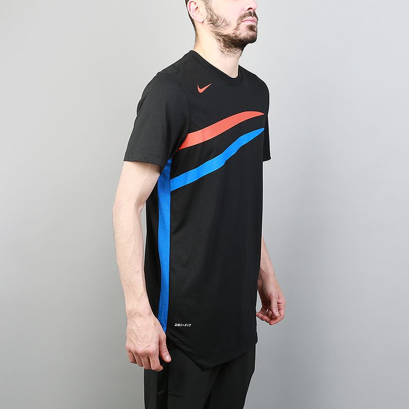 мужская черная футболка Nike NBA Oklahoma City Thunder City Edition Dri-Fit Tee 890973-010 - цена, описание, фото 3
